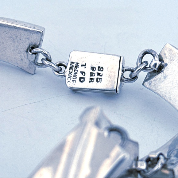 925 Signed by Artist very heavy made in Mexico vintage necklace - Picture 4 of 12